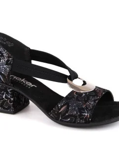 Pohodlné čierne sandále Rieker W RKR679