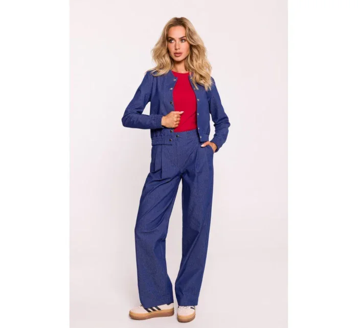 Bunda M800 Bomber s lisovanými cvočkami - modrá