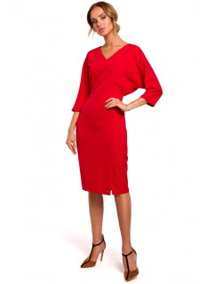 model 18002220 Šaty s netopýřími rukávy červené - Moe