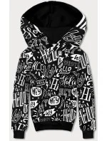 Čierna pánska "klokanie" mikina s potlačou (8B1150-1) Čierna pánska "klokanie" mikina s potlačou (8B1150-1)