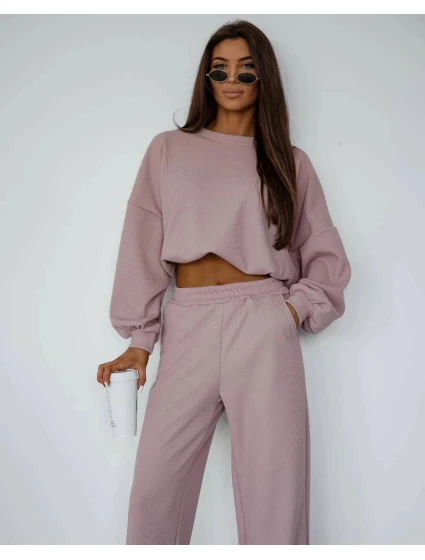 Dámský komplet s  v pudrově růžové barvě mikina a kalhoty model 21470481 - Moon