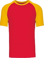 Kariban K 330 Baseballové tričko 20.K330 červené/žlté