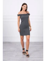 Španielske šaty s volánikmi grafitové Španielske šaty s volánikmi grafitové