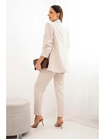 Elegantný set saka a nohavíc béžovej farby