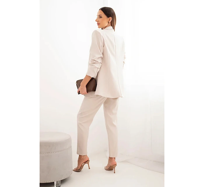 Elegantní komplet saka a kalhot béžový