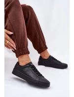 Nízké Dámské Tenisky Z Eko Kůže Big Star model 21686465 Černé - Big Star Shoes Nízké Dámské Tenisky Z Eko Kůže Big Star model 21686465 Černé - Big Star Shoes