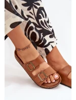 Dámské sandály na korkové platformě s přezkami Camel model 21704312 - EVENTO Dámské sandály na korkové platformě s přezkami Camel model 21704312 - EVENTO