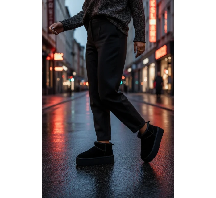 Ženské sněhule z přírodního semiše černé model 21821912 - Boto