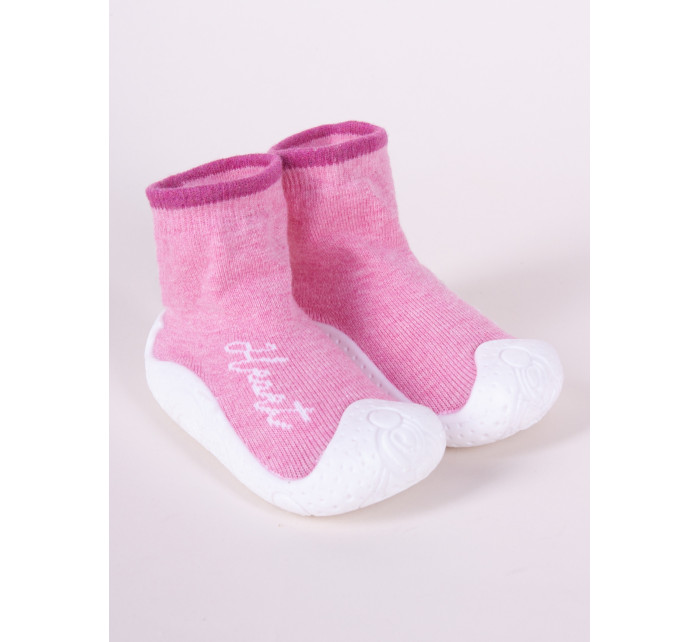 Yoclub Detské dievčenské protišmykové ponožky s gumovou podrážkou OBO-0136G-AA0B Pink