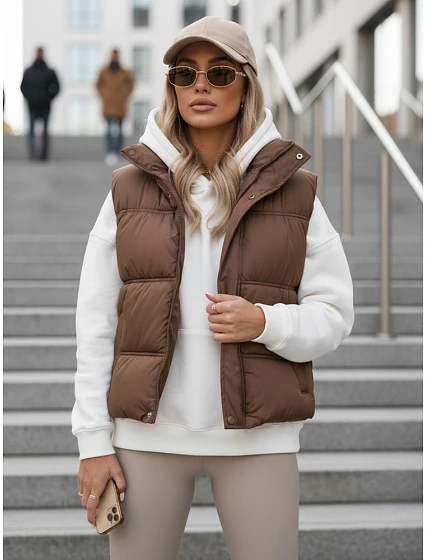 kamizelka damska bez brązowa model 22324219 - FashionStreet