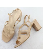 Béžové dámské sandály na jehlovém podpatku Sergio model 21904870 - LEONE