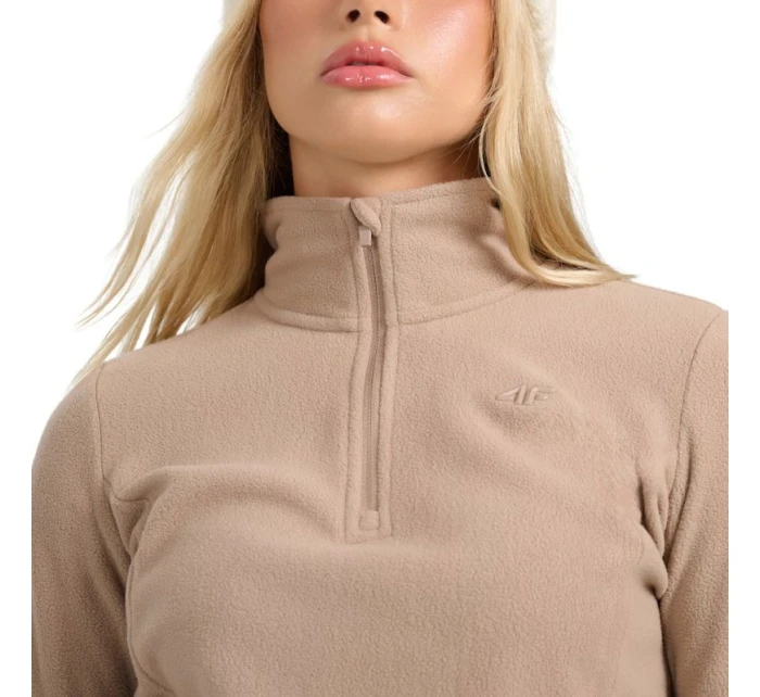 Dámska fleecová mikina 4F F069 svetlohnedá 4FWAW25UFLEF069 82S