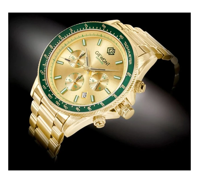 Pánské hodinky Chronograph Sapphire Gold Green model 21807579 - Giewont Pánské hodinky Chronograph Sapphire Gold Green model 21807579 - Giewont