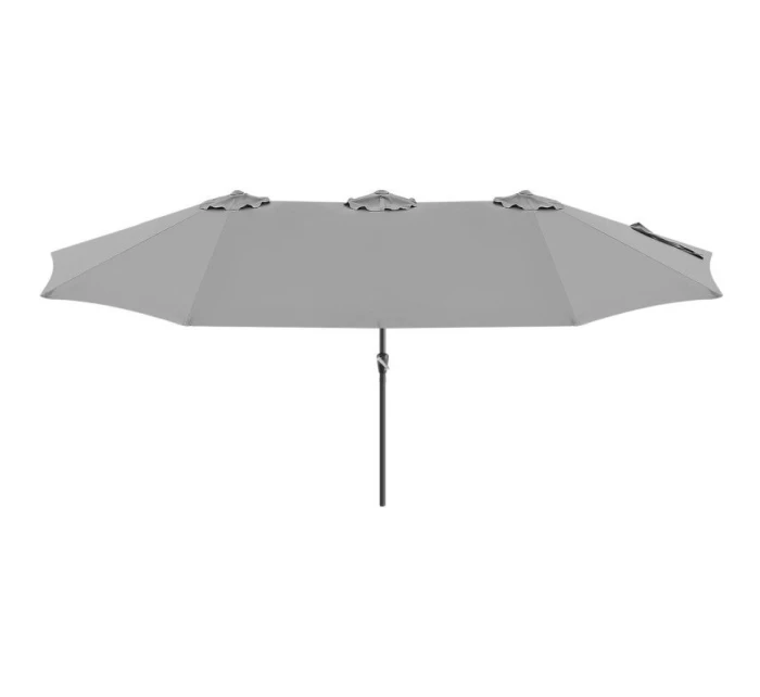 ZÁHRADNÝ PARASOL XXXL 2,7x4,6 m ŠEDÝ SASKA GARDEN