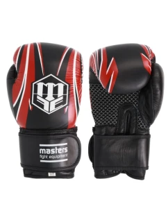 RBT-5A kožené boxerské rukavice čierno-červené