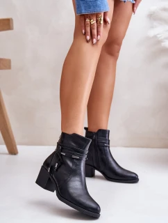 Dámské boty na podpatku z podšívkou černé model 21672432 - Boto