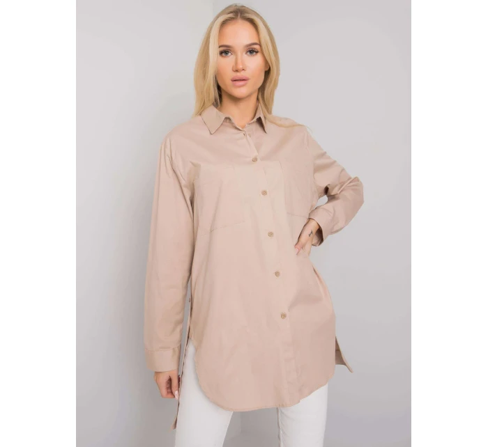 Košile EM KS model 16226190 béžová - FPrice Košile EM KS model 16226190 béžová - FPrice