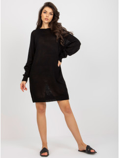 Čierne letné pletené oversize šaty
