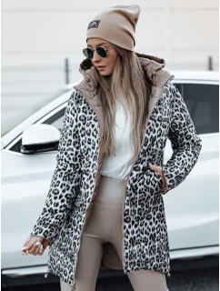 Dámska obojstranná bunda PURRBREEZ dlhá prešívaná bunda s kapucňou camel FashionStreet TY4660