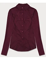 Klasická dámská košile ve vínové bordó barvě model 18302320 - J.STYLE Klasická dámská košile ve vínové bordó barvě model 18302320 - J.STYLE