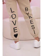 Bavlněná souprava s potiskem světle béžová