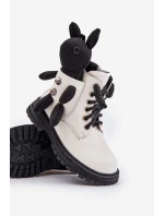 Kožené Zateplené Dětské Boty Na Zip S Bílé model 21675604 - VINCEZA