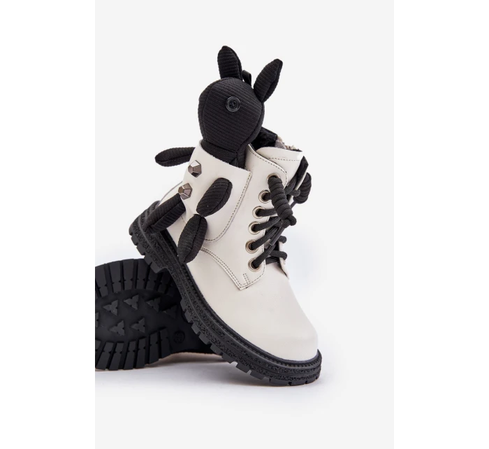 Kožené Zateplené Dětské Boty Na Zip S Bílé model 21675604 - VINCEZA