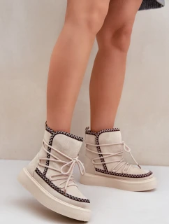 Dámské Sněhule S Na Platformě Světle Béžové model 21680230 - Boto