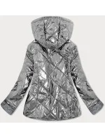 Stříbrná lesklá prošívaná dámská bunda model 16148171 - S'WEST