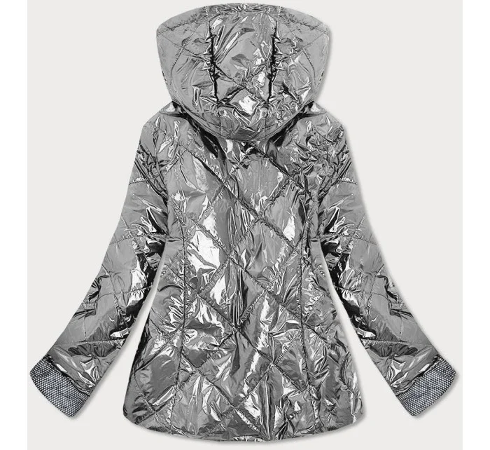 Stříbrná lesklá prošívaná dámská bunda model 16148171 - S'WEST