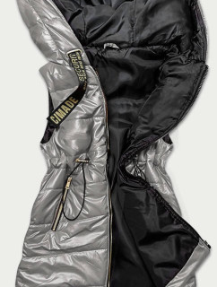 Lesklá vesta v grafitové barvě s kapucí model 16807272 - S'WEST