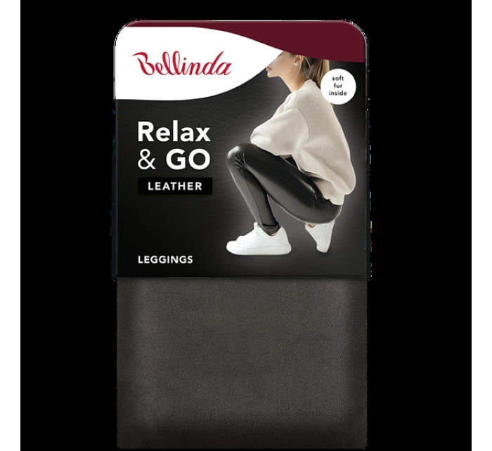 Dámske kožené legíny RELAX & GO LEATHEROPTIC LEGGINGS - BELLINDA - tmavohnedé
