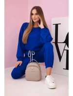 Komplet teplákové + kalhoty máslová látka chrpově modrá