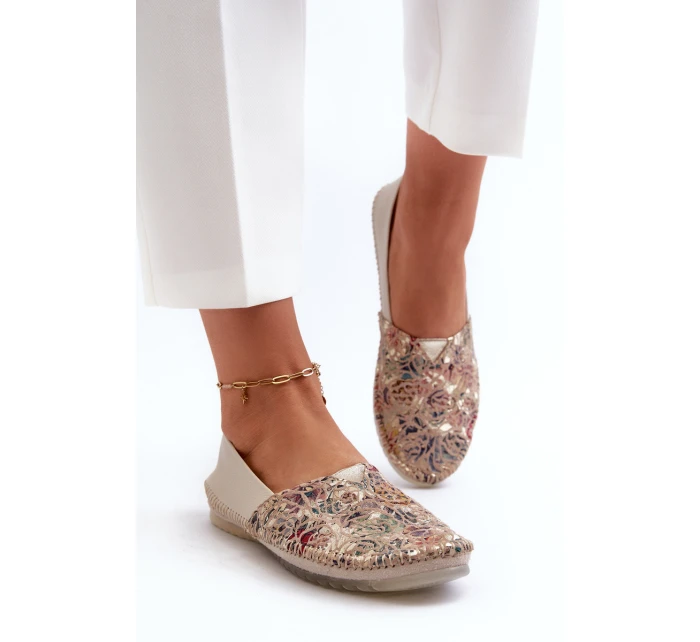 Damskie Skórzane Baleriny Maciejka 1930B-04 Beżowe