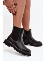 Dámské kotníkové boty s teplou podšívkou na zip Černé Rivelia