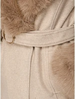 Płaszcz damski z odpinanym  beżowy model 22404884 - FashionStreet