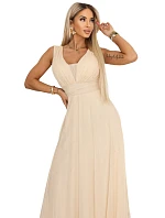 Dlouhé maxi šaty s třpytkami a hlubokým výstřihem model 22085443 - numoco basic Dlouhé maxi šaty s třpytkami a hlubokým výstřihem model 22085443 - numoco basic