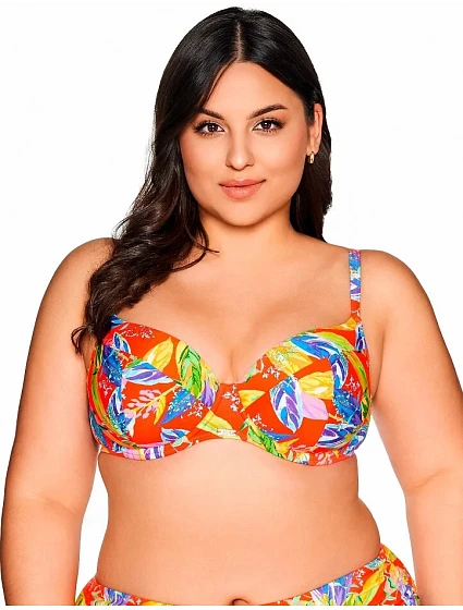 Plavková podprsenka Ava SK 226 Vivid Orange Maxi s plnými košíčky