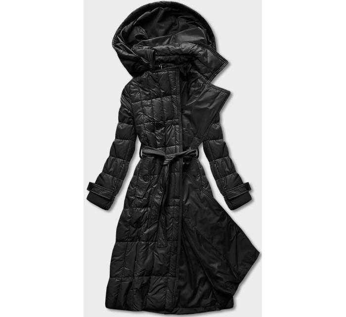 Klasický černý dámský prošívaný kabát (AG2-J83)