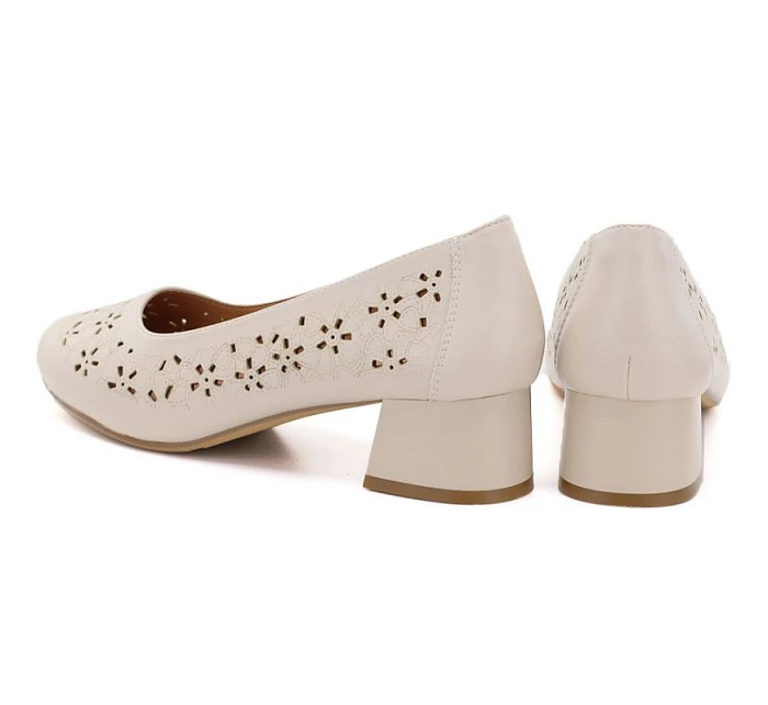 Dámske otvorené béžové lodičky Sergio Leone SK180