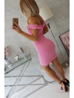 Španielske šaty s volánikmi svetlo ružové