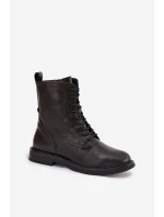 Kožené Zateplené Dámské Kotníkové Workery Big Star model 21708648 Černé - Big Star Shoes