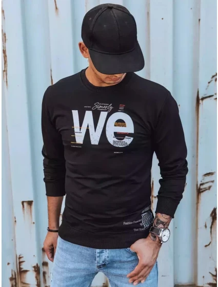 Pánska mikina s potlačou čierna FashionStreet BX5365