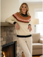 Dámsky sveter RUBY GLOW beige FashionStreet MY2378 Dámsky sveter RUBY GLOW beige FashionStreet MY2378