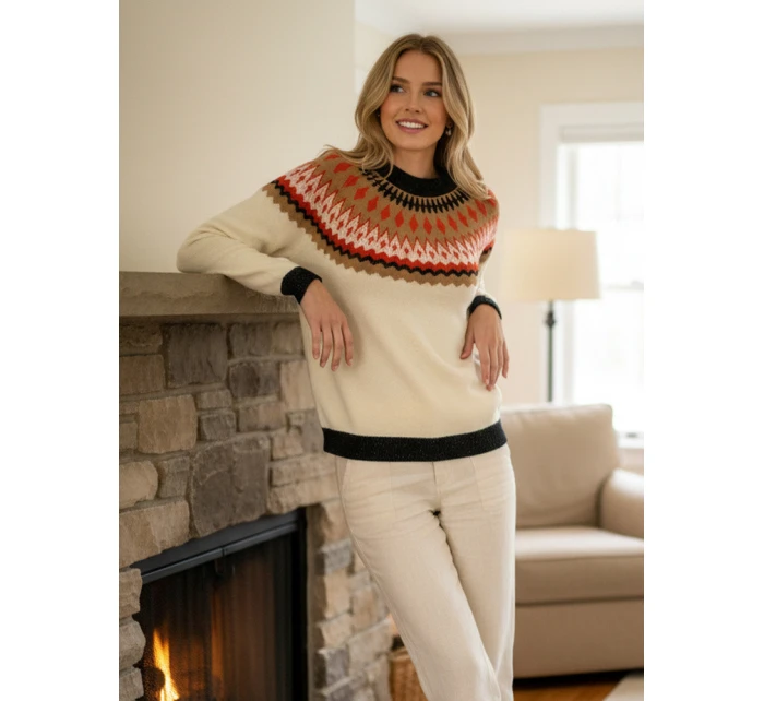 Dámsky sveter RUBY GLOW beige FashionStreet MY2378 Dámsky sveter RUBY GLOW beige FashionStreet MY2378