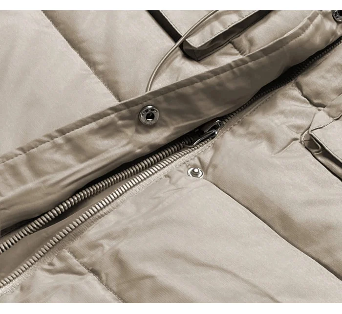 Dámska zimná páperová bunda béžová (CAN-865)