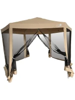 Záhradný pavilón 2x2x2x2,5M s moskytiérou béžovej farby