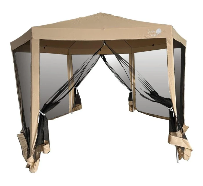 Záhradný pavilón 2x2x2x2,5M s moskytiérou béžovej farby