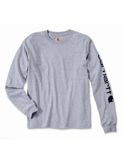 Tričko s dlouhým rukávem Carhartt Sleeve Logo TShirt L/S – šedá model 22343293 velikost: L - No name