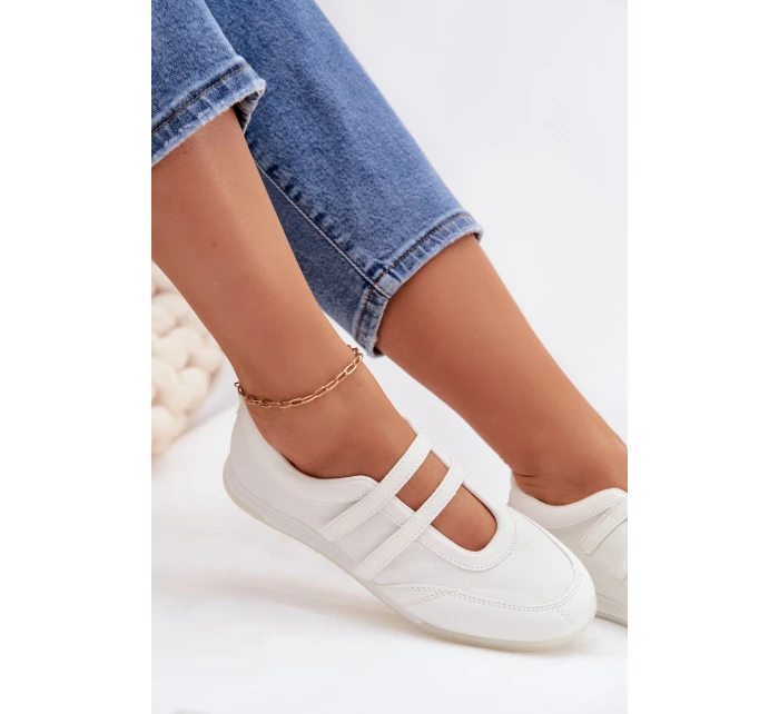 Sportovní dámské baleríny S Paskami Bílé Farvessa